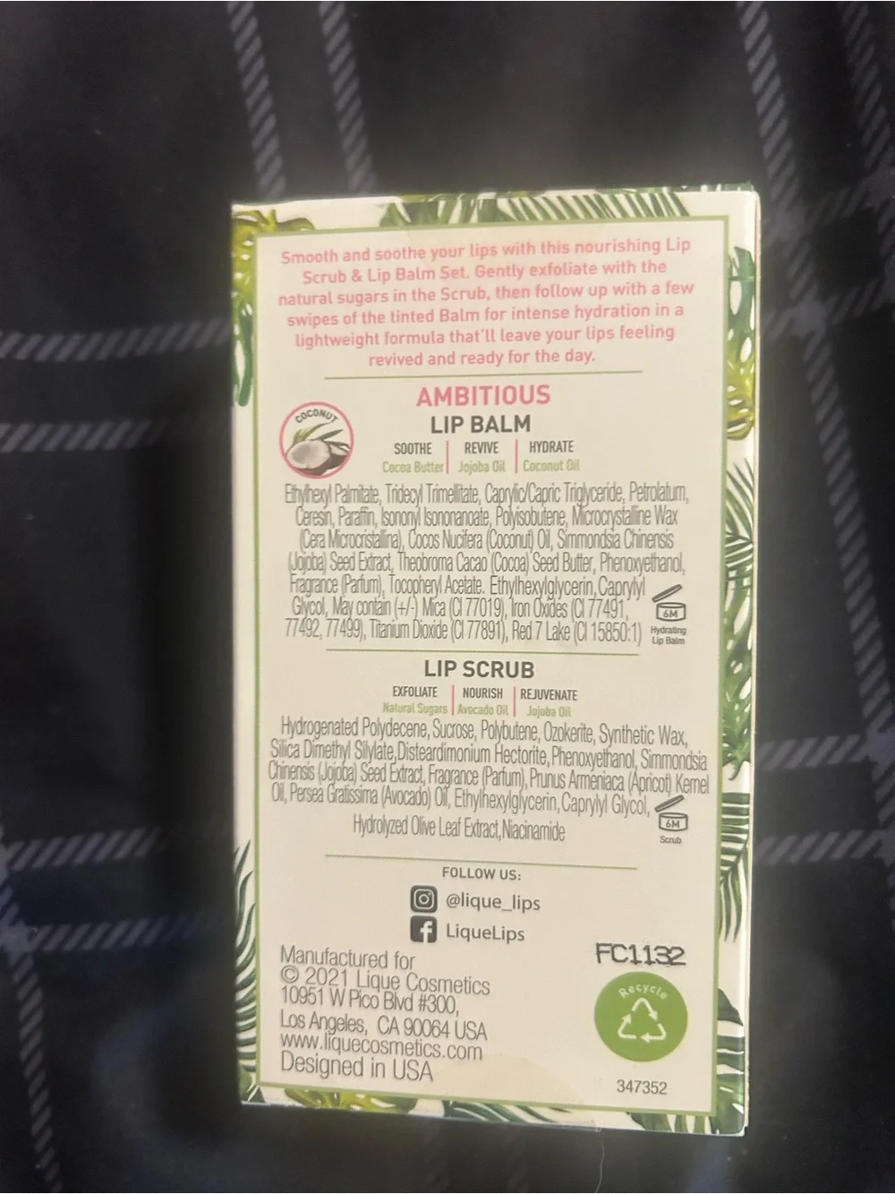 LIQUE Lip Balm & Lip Scrub Set